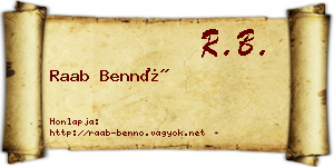 Raab Bennó névjegykártya